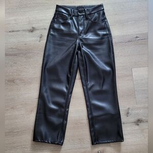 Good American Cropped Back Faux Leather Pants